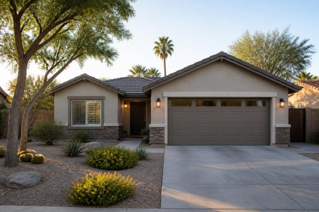 Glendale neighborhood home with a clean garage-facing exterior.